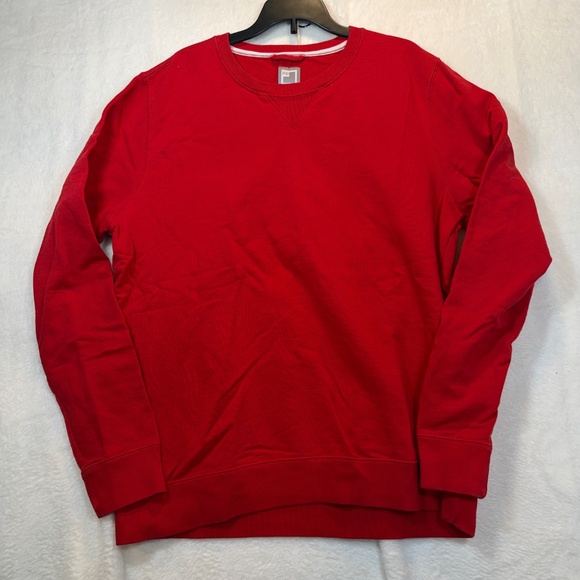 JCP Sweatshirt Mens Size Large Red 100% Cotton Crew Neck Basic Casual Preppy - Picture 2 of 8